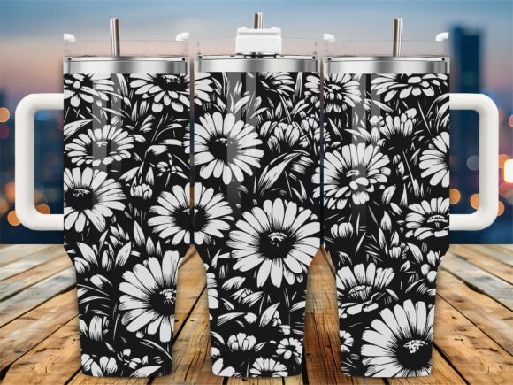Black White Daisy 40oz Tumbler: A Designer's Review