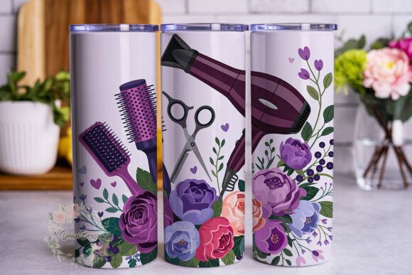 Hair Salon Floral Glam 20oz Tumbler Wrap