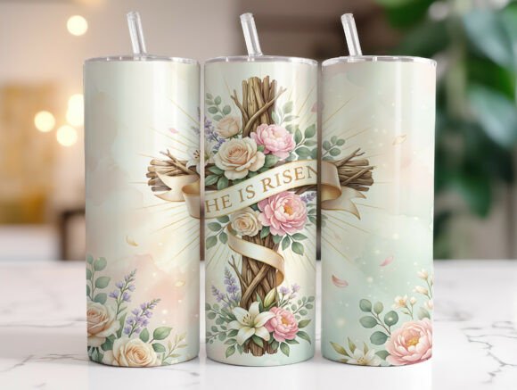 He is Risen Floral Cross 20oz Tumbler Design Review