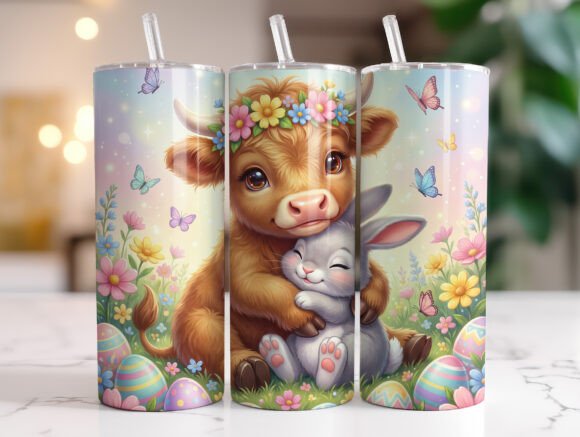 Highland Cow Bunny Easter 20oz Tumbler Review