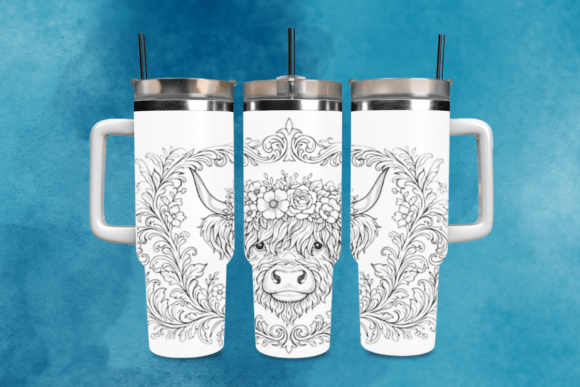 Highland Cow with Floral Crown Tumbler Review