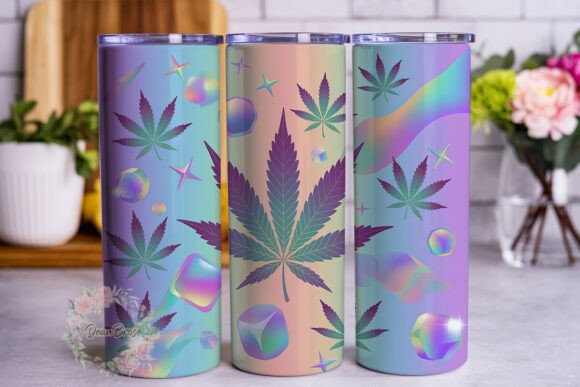 Holographic Leaf Gradient 20oz Wrap