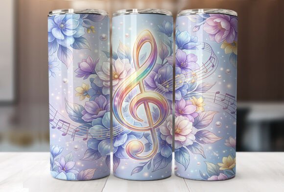 Pastel Music Notes Flower 20oz Tumbler Design Review