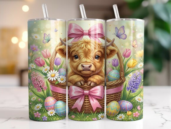 Review: 20oz Highland Cow Easter Tumbler Wrap Design
