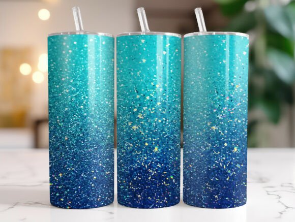 Review: Blue Glitter Ombre Tumbler Wrap Design