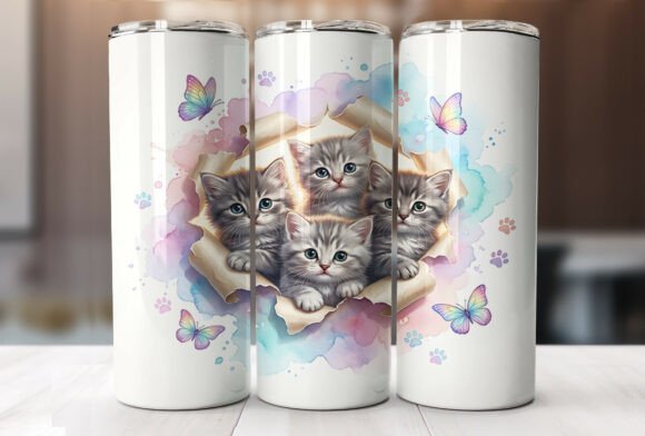 Review: Butterfly Kitten Pastel 20oz Tumbler PNG for Embroidery
