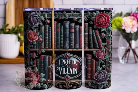 Review: Dark Academia Bookshelf 20oz Tumbler Design