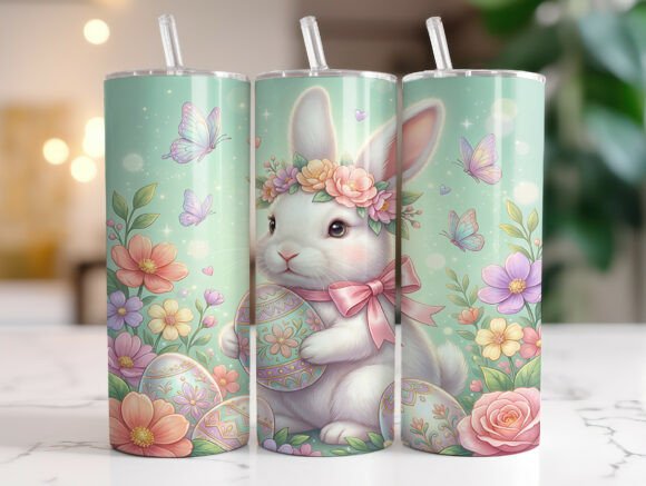 Review: Floral Easter Bunny 20oz Skinny Tumbler Design
