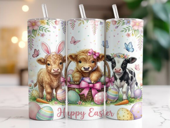 Review: Happy Easter Highland Cow Tumbler Wrap for Stitchers