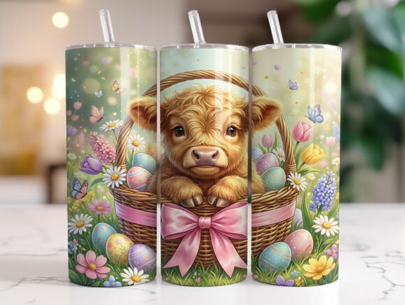 Review: Highland Cow Easter 20oz Tumbler Wrap for Stitchers