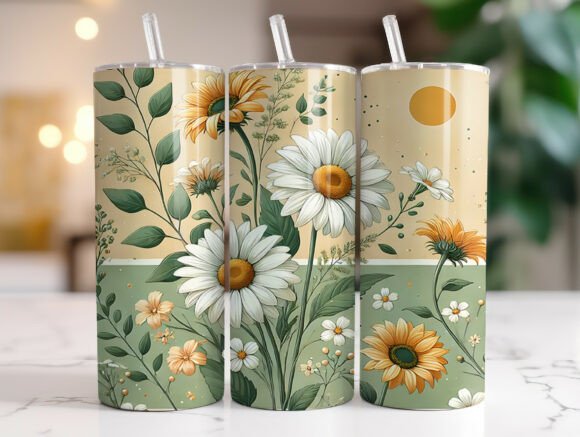 Review: Yellow Daisy Sunflower 20oz Tumbler Wrap Design